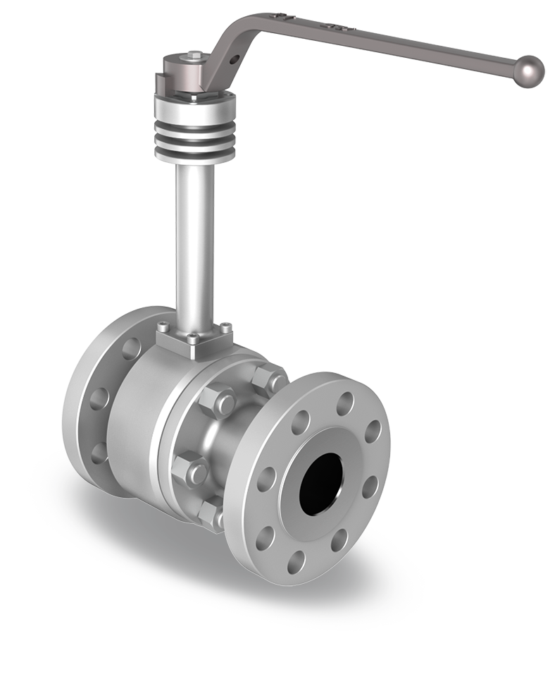 cryogenic or high temperature floating ball valve trunniuon mounted